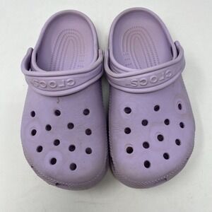 Crocs Classic Clogs Shoes Solid Purple Youth Juniors Size J 2